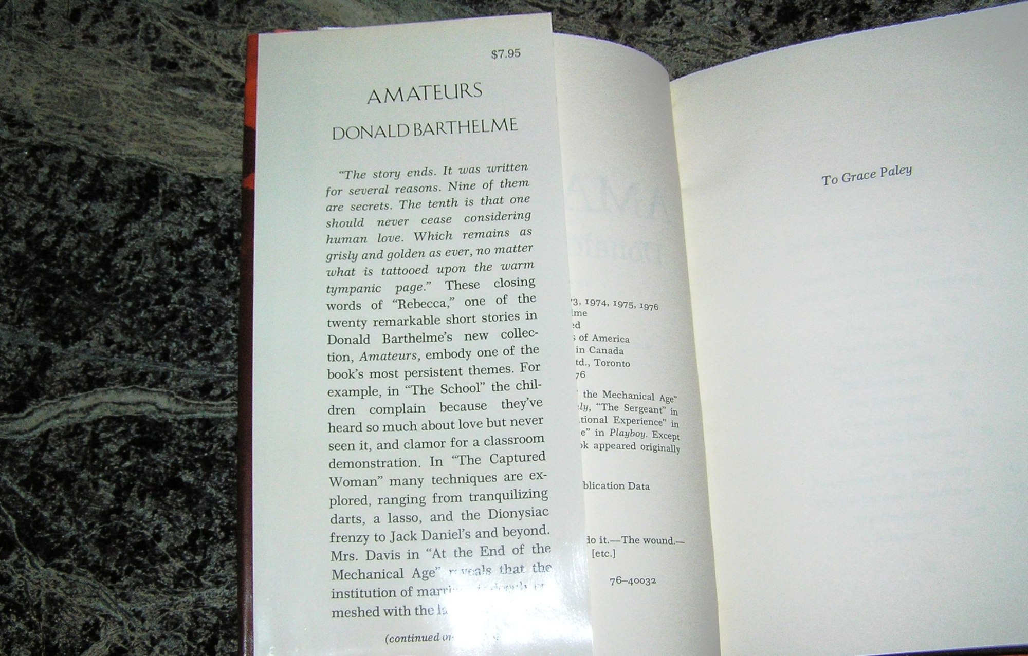 DONALD BARTHELME Amateurs 1st Ed - Image 3