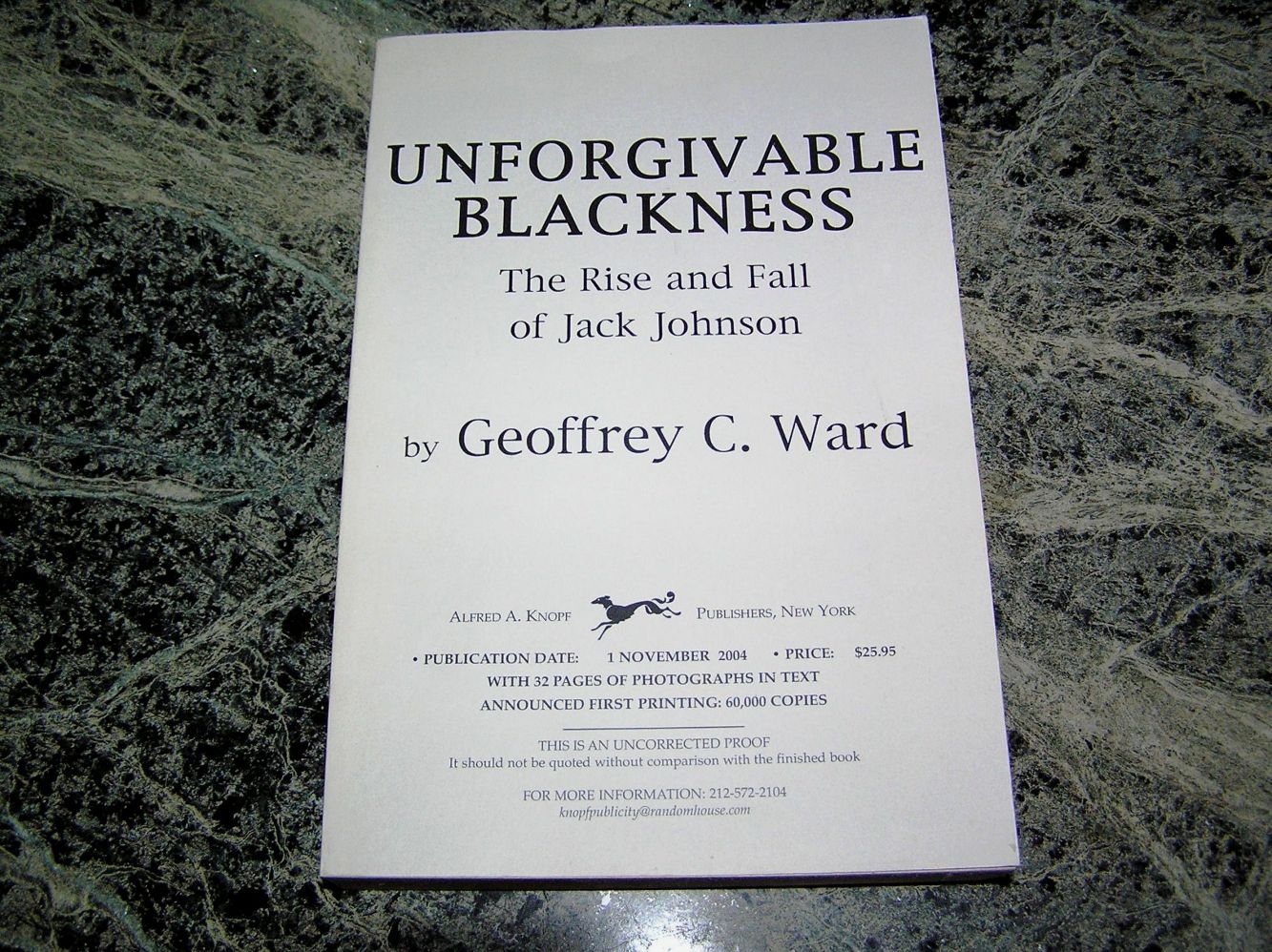 GEOFFREY WARD Unforgivable Blackness Unc. Proof 1st