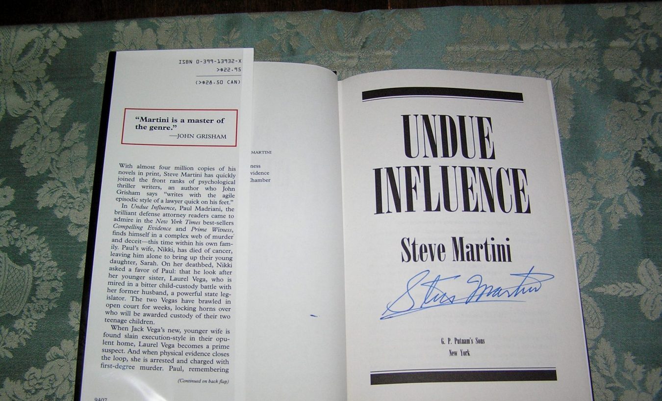 STEVE MARTINI Undue Influence 1st SIGNED - Image 2