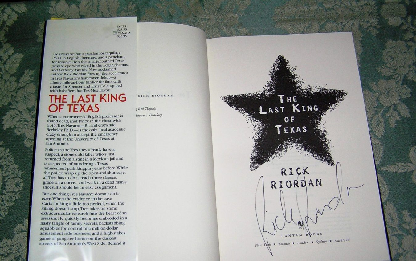 RICK RIORDAN Last King of Texas 1st SIGNED - Image 2