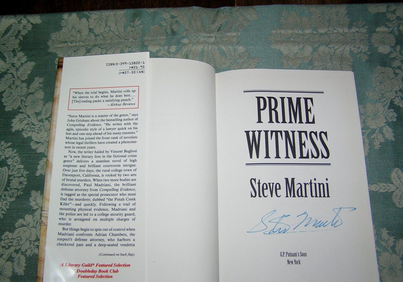 STEVE MARTINI Prime Witness 1st SIGNED - Image 2