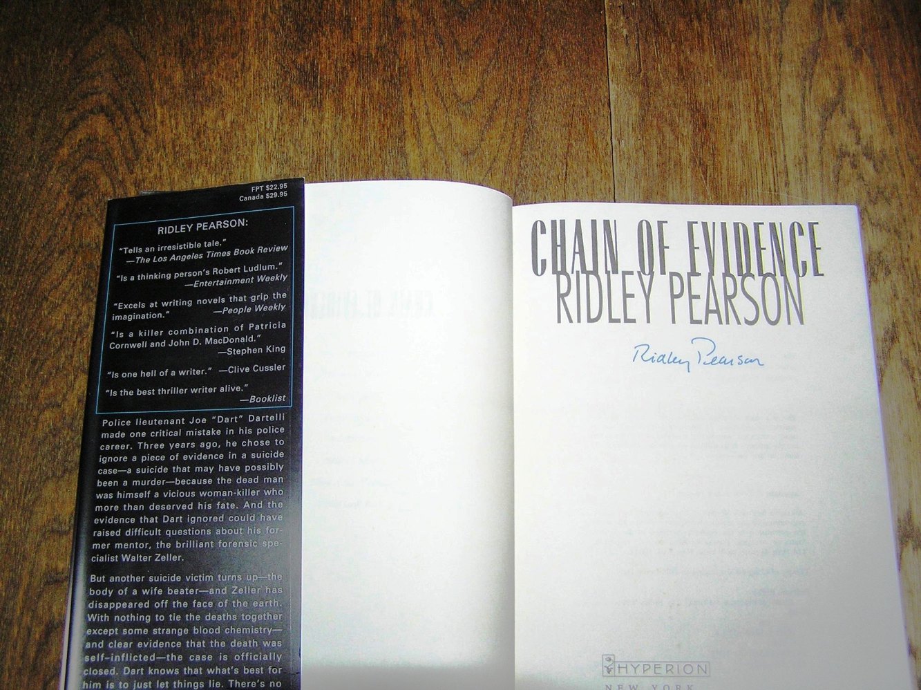 RIDLEY PEARSON Chain of Evidence 1st SIGNED - Image 2