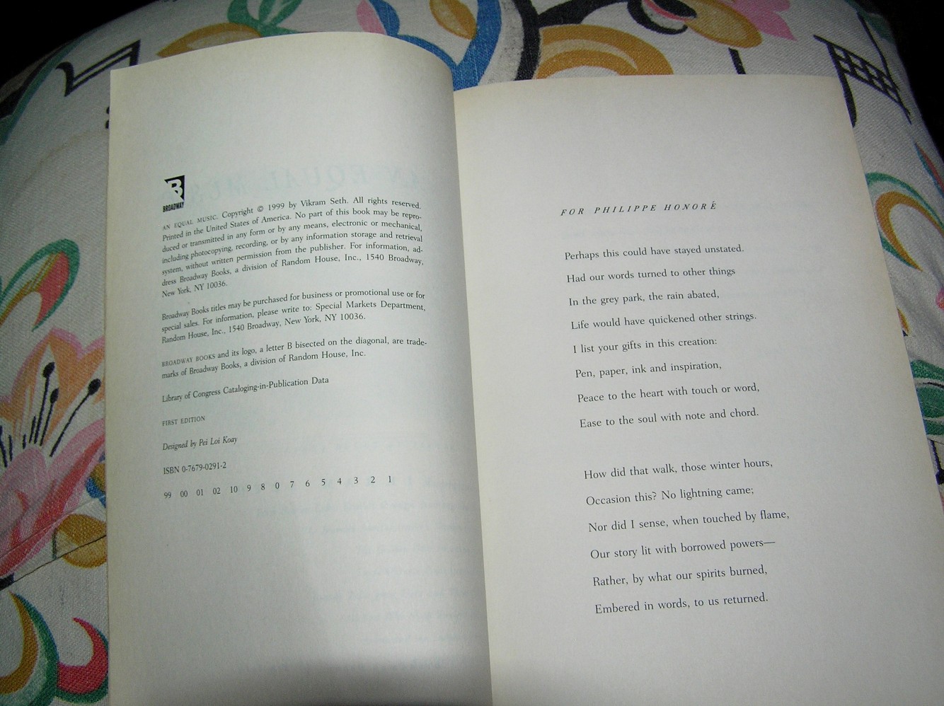 VIKRAM SETH An Equal Music ARC 1st - Image 2