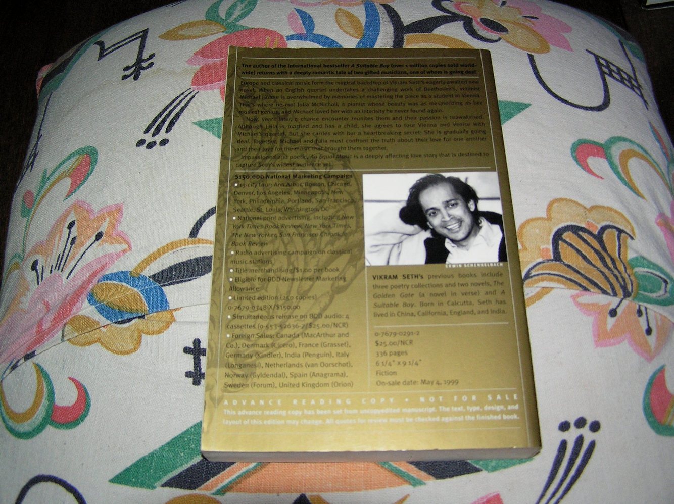 VIKRAM SETH An Equal Music ARC 1st - Image 3