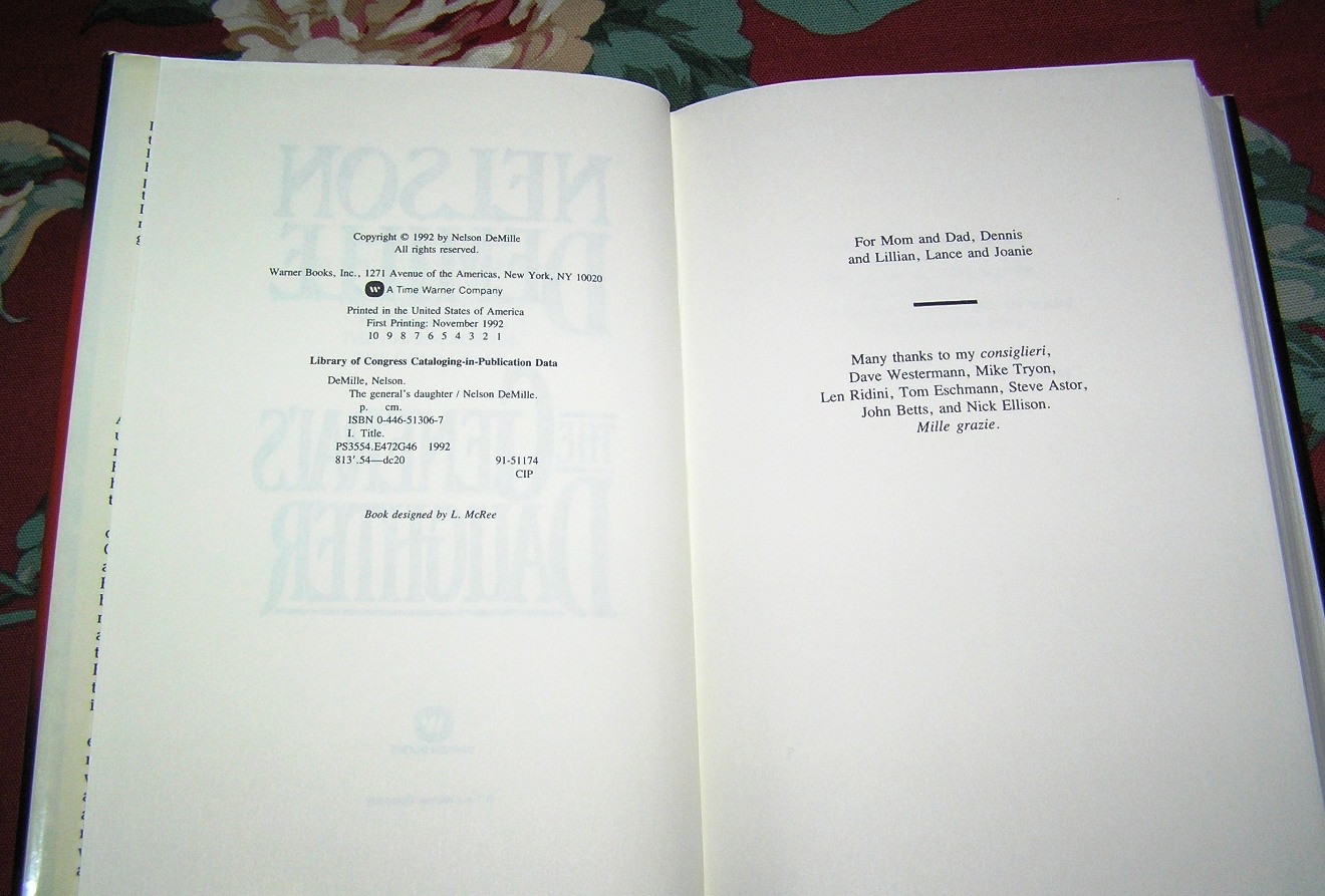 NELSON DeMILLE The General's Daughter 1st Ed. - Image 3