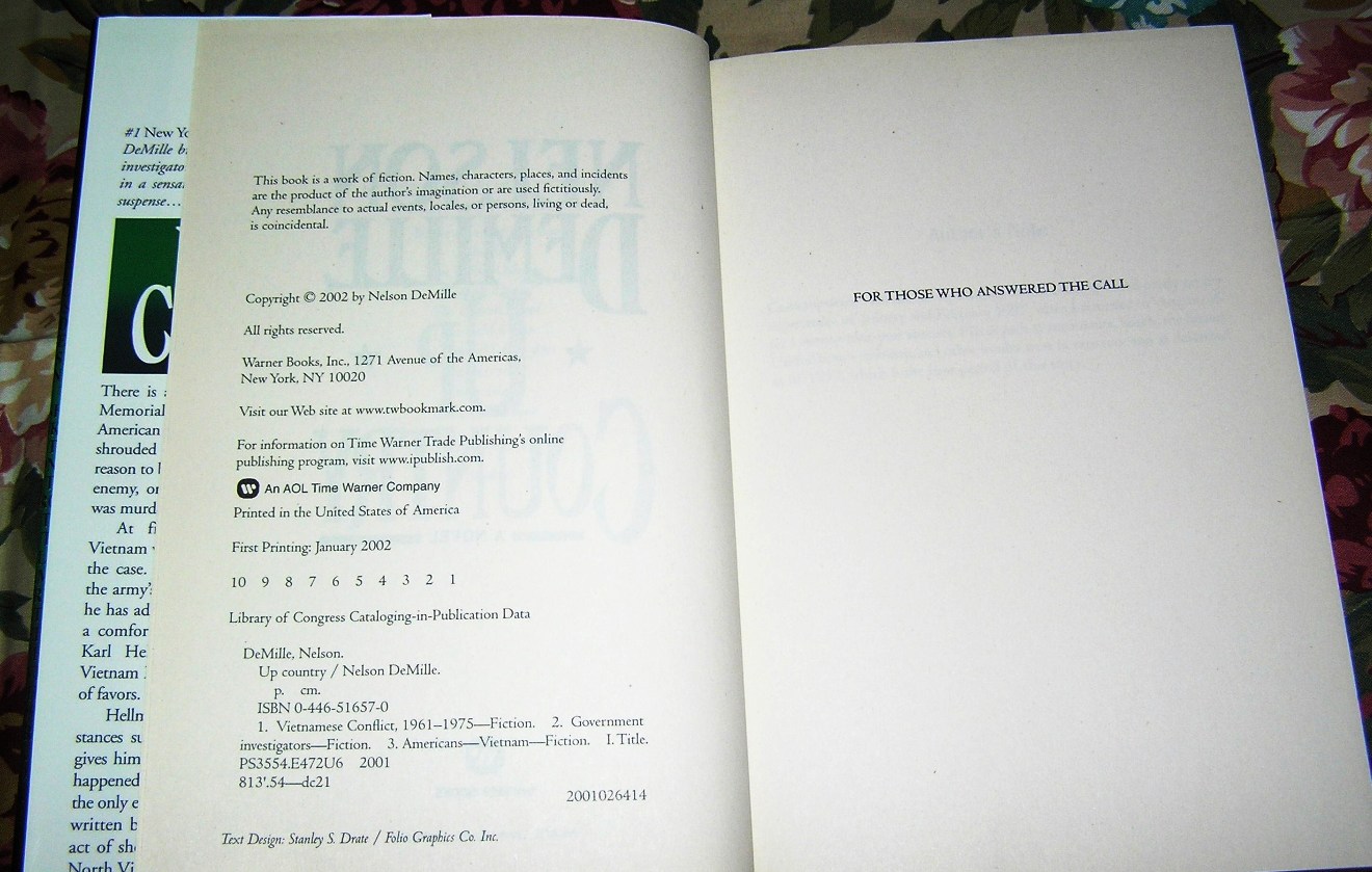 NELSON DeMILLE Up Country 1st Ed. - Image 3