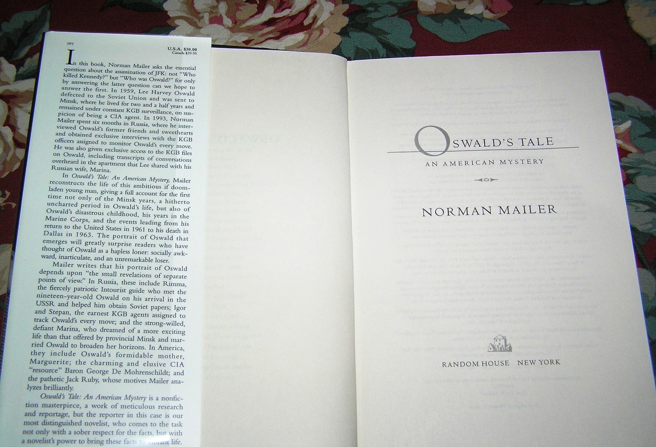 NORMAN MAILER Oswald’s Tale 1st Ed. Country Squire Books