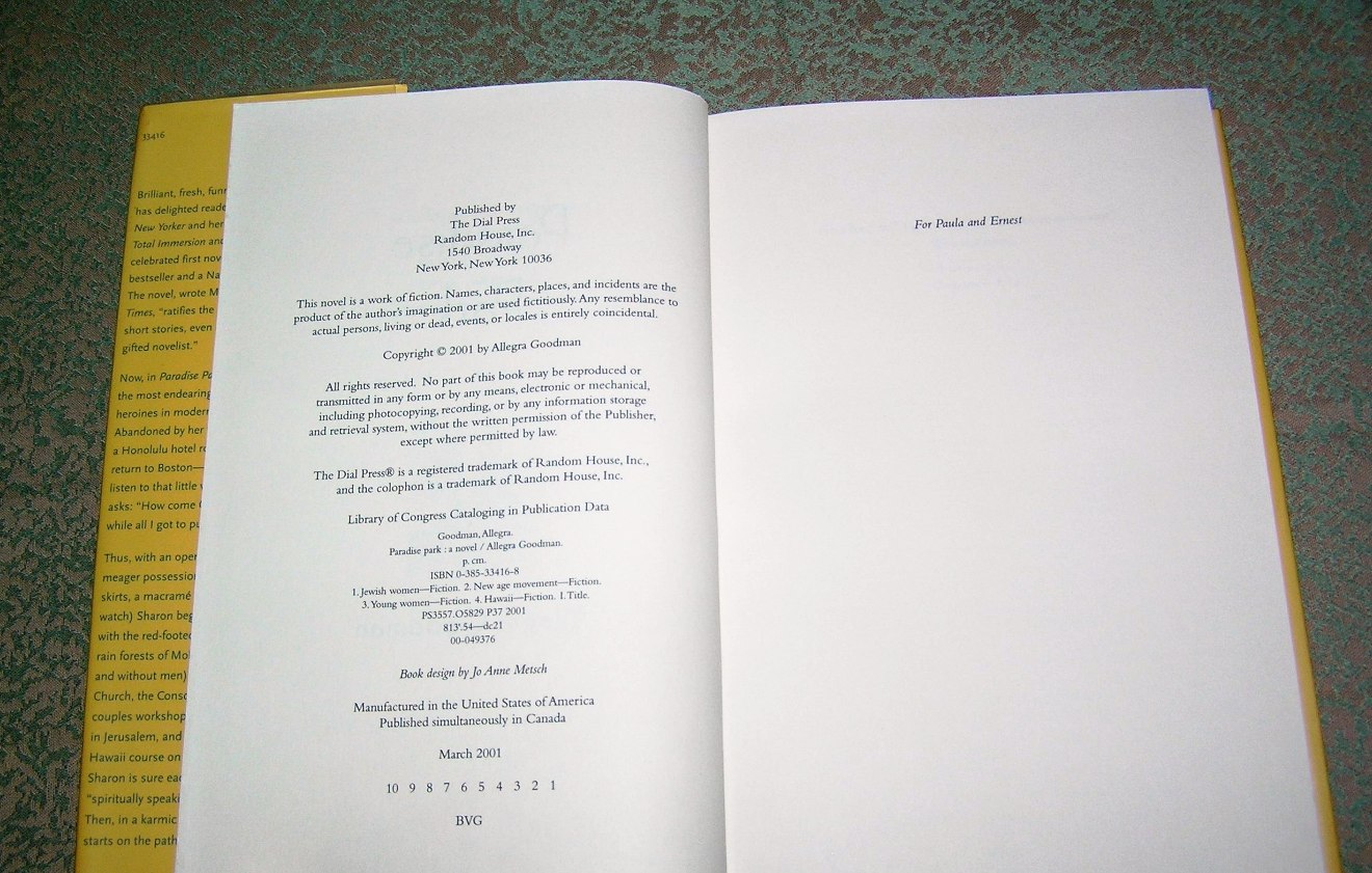 ALLEGRA GOODMAN Paradise Park 1st Ed. - Image 3