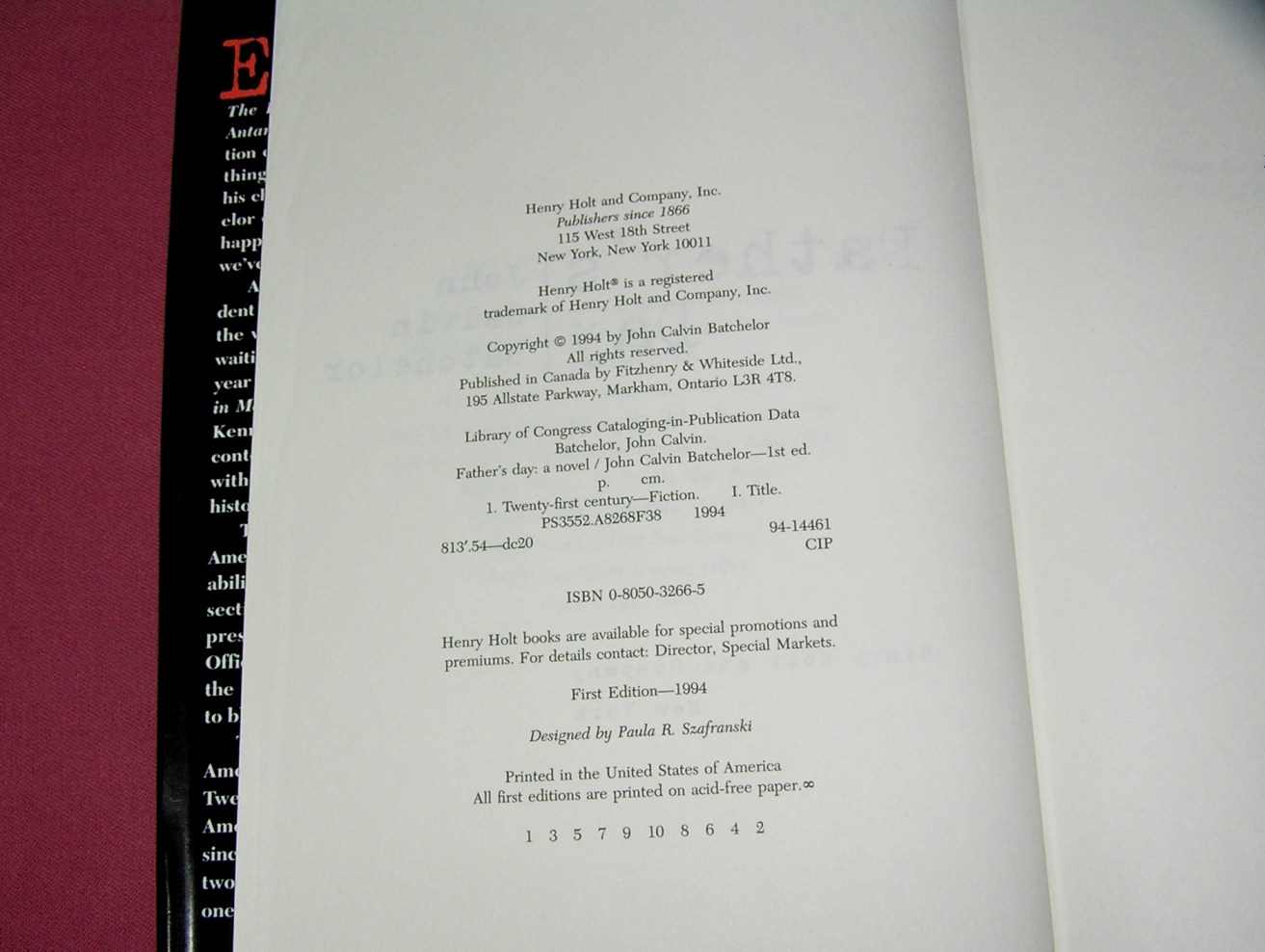 JOHN CALVIN BATCHELOR Father's Day 1st Ed. - Image 3