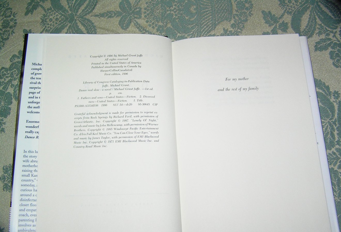 MICHAEL GRANT JAFFE Dance Real Slow 1st Ed. - Image 3