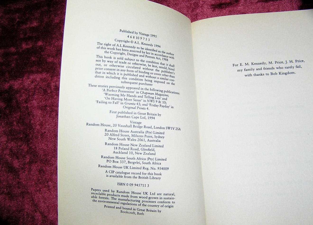 A.L. KENNEDY Now That You're Back 1st/3rd Ed. - Image 3