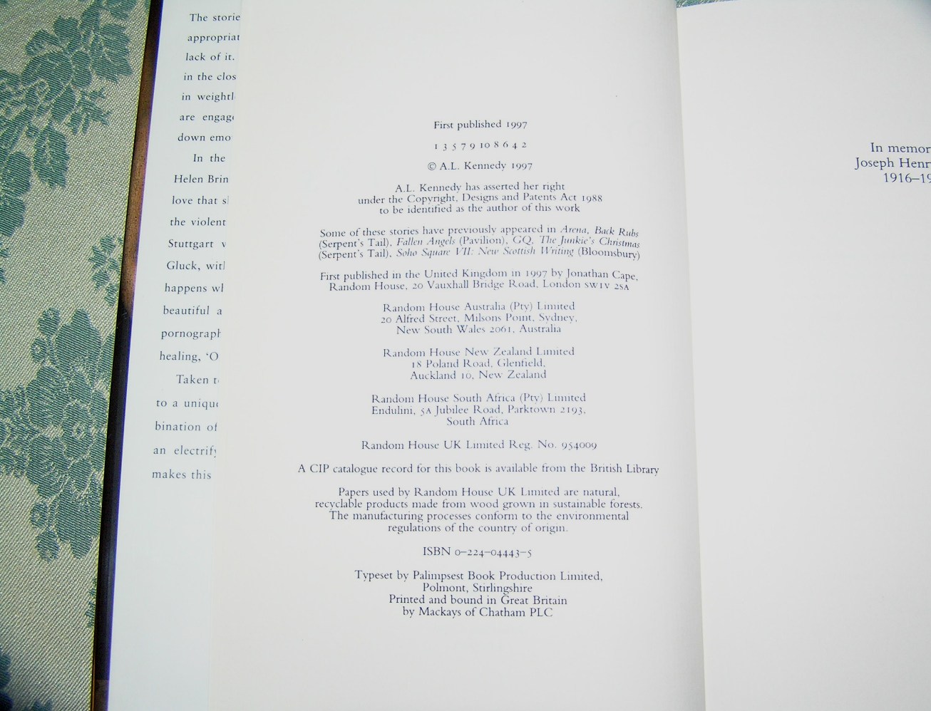 A.L. KENNEDY Original Bliss 1st UK Ed. - Image 3